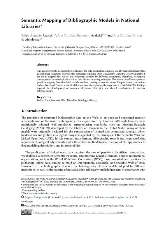 Semantic Mapping of Bibliographic Models in National<br /><br />
Libraries⋆